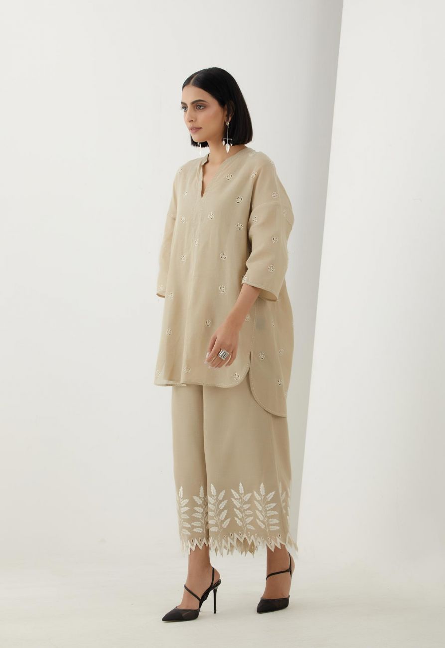Meadow Beige Cotton Kurta Set - Indian Clothing in Denver, CO, Aurora, CO, Boulder, CO, Fort Collins, CO, Colorado Springs, CO, Parker, CO, Highlands Ranch, CO, Cherry Creek, CO, Centennial, CO, and Longmont, CO. Nationwide shipping USA - India Fashion X