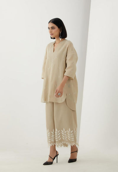Meadow Beige Cotton Kurta Set - Indian Clothing in Denver, CO, Aurora, CO, Boulder, CO, Fort Collins, CO, Colorado Springs, CO, Parker, CO, Highlands Ranch, CO, Cherry Creek, CO, Centennial, CO, and Longmont, CO. Nationwide shipping USA - India Fashion X