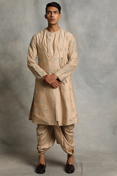Dairy Cream Angrakha Kurta Set Indian Clothing in Denver, CO, Aurora, CO, Boulder, CO, Fort Collins, CO, Colorado Springs, CO, Parker, CO, Highlands Ranch, CO, Cherry Creek, CO, Centennial, CO, and Longmont, CO. NATIONWIDE SHIPPING USA- India Fashion X