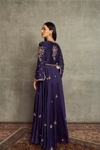 Purple/Red High-Low Anarkali Set Indian Clothing in Denver, CO, Aurora, CO, Boulder, CO, Fort Collins, CO, Colorado Springs, CO, Parker, CO, Highlands Ranch, CO, Cherry Creek, CO, Centennial, CO, and Longmont, CO. NATIONWIDE SHIPPING USA- India Fashion X