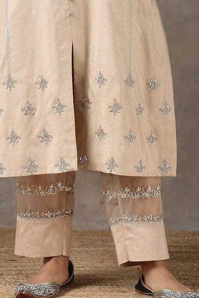 Fawn Embroidered Suit Set - Indian Clothing in Denver, CO, Aurora, CO, Boulder, CO, Fort Collins, CO, Colorado Springs, CO, Parker, CO, Highlands Ranch, CO, Cherry Creek, CO, Centennial, CO, and Longmont, CO. Nationwide shipping USA - India Fashion X