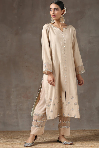 Fawn Embroidered Suit Set - Indian Clothing in Denver, CO, Aurora, CO, Boulder, CO, Fort Collins, CO, Colorado Springs, CO, Parker, CO, Highlands Ranch, CO, Cherry Creek, CO, Centennial, CO, and Longmont, CO. Nationwide shipping USA - India Fashion X