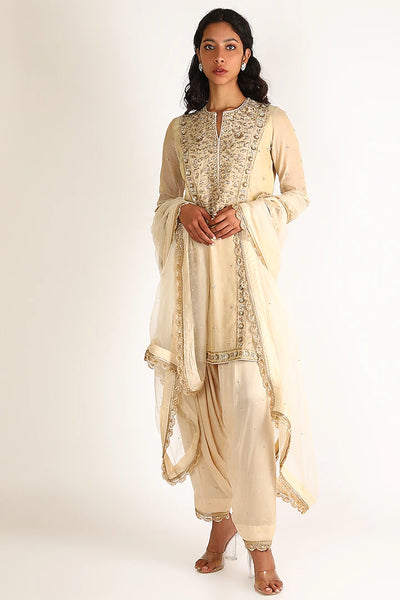 Nude Embroidered Salwar Set - Indian Clothing in Denver, CO, Aurora, CO, Boulder, CO, Fort Collins, CO, Colorado Springs, CO, Parker, CO, Highlands Ranch, CO, Cherry Creek, CO, Centennial, CO, and Longmont, CO. Nationwide shipping USA - India Fashion X