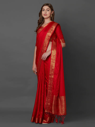 Red Self Print Saree - Indian Clothing in Denver, CO, Aurora, CO, Boulder, CO, Fort Collins, CO, Colorado Springs, CO, Parker, CO, Highlands Ranch, CO, Cherry Creek, CO, Centennial, CO, and Longmont, CO. Nationwide shipping USA - India Fashion X