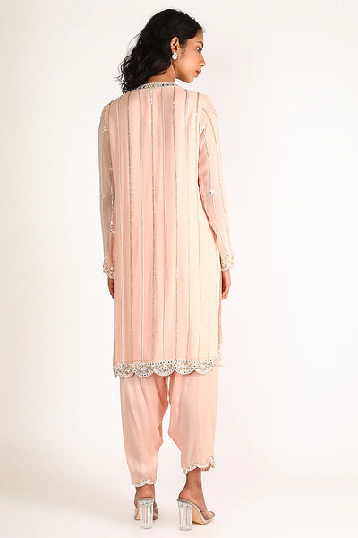 Peach Mirror Work Salwar Set - Indian Clothing in Denver, CO, Aurora, CO, Boulder, CO, Fort Collins, CO, Colorado Springs, CO, Parker, CO, Highlands Ranch, CO, Cherry Creek, CO, Centennial, CO, and Longmont, CO. Nationwide shipping USA - India Fashion X