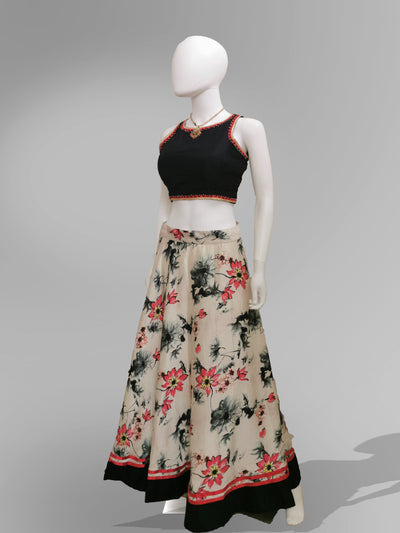 Oriental Floral Lehenga - Indian Clothing in Denver, CO, Aurora, CO, Boulder, CO, Fort Collins, CO, Colorado Springs, CO, Parker, CO, Highlands Ranch, CO, Cherry Creek, CO, Centennial, CO, and Longmont, CO. Nationwide shipping USA - India Fashion X
