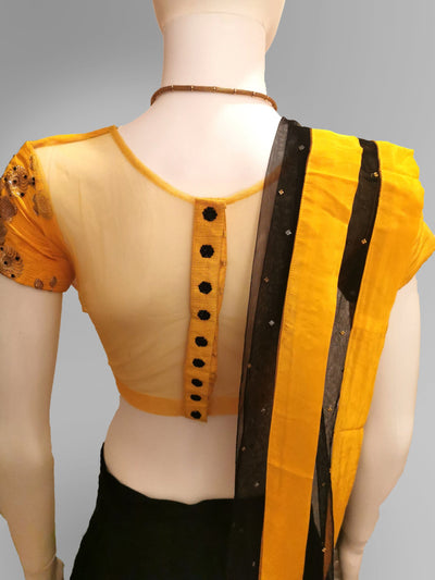 Lehenga in Black and Yellow - Indian Clothing in Denver, CO, Aurora, CO, Boulder, CO, Fort Collins, CO, Colorado Springs, CO, Parker, CO, Highlands Ranch, CO, Cherry Creek, CO, Centennial, CO, and Longmont, CO. Nationwide shipping USA - India Fashion X