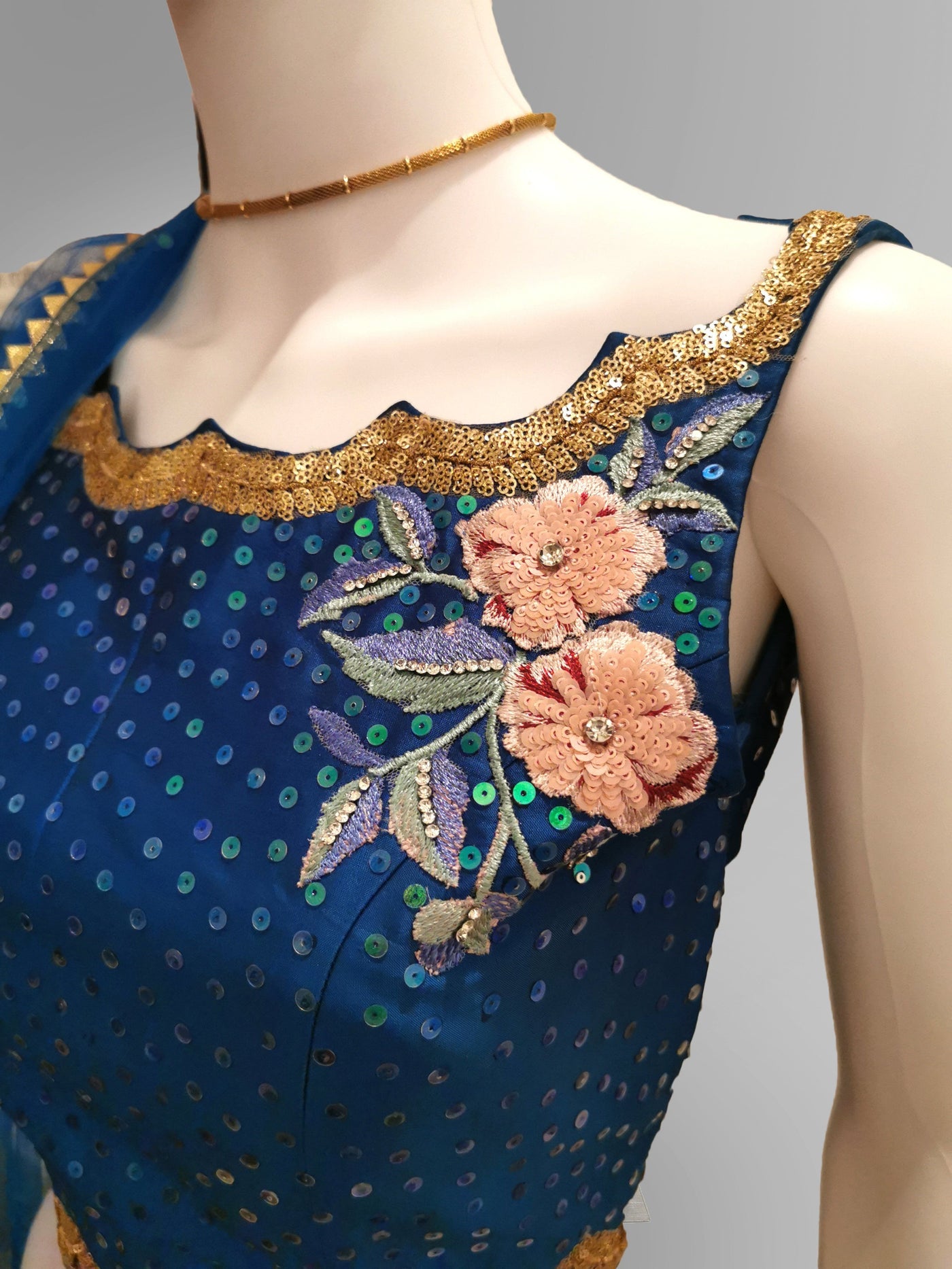Deep Blue Sea Lehenga - Indian Clothing in Denver, CO, Aurora, CO, Boulder, CO, Fort Collins, CO, Colorado Springs, CO, Parker, CO, Highlands Ranch, CO, Cherry Creek, CO, Centennial, CO, and Longmont, CO. Nationwide shipping USA - India Fashion X