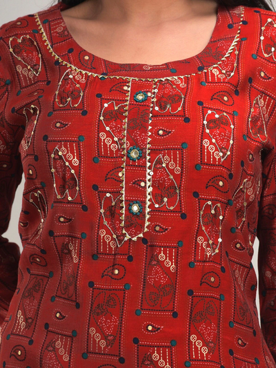 Ethnic Printed Kurta Palazzo - Indian Clothing in Denver, CO, Aurora, CO, Boulder, CO, Fort Collins, CO, Colorado Springs, CO, Parker, CO, Highlands Ranch, CO, Cherry Creek, CO, Centennial, CO, and Longmont, CO. Nationwide shipping USA - India Fashion X