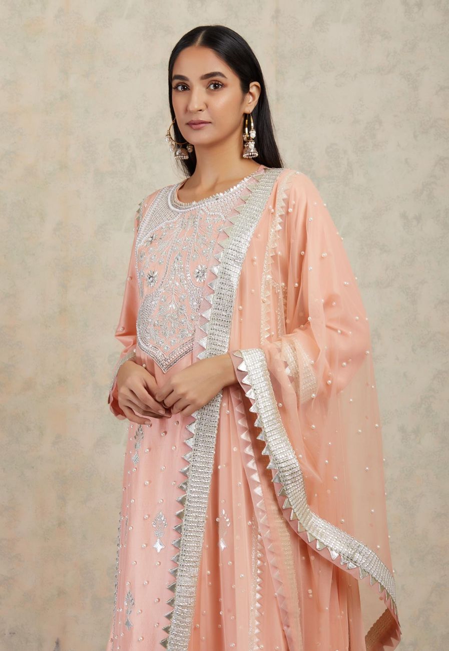 Peach Kali Suit - Indian Clothing in Denver, CO, Aurora, CO, Boulder, CO, Fort Collins, CO, Colorado Springs, CO, Parker, CO, Highlands Ranch, CO, Cherry Creek, CO, Centennial, CO, and Longmont, CO. Nationwide shipping USA - India Fashion X