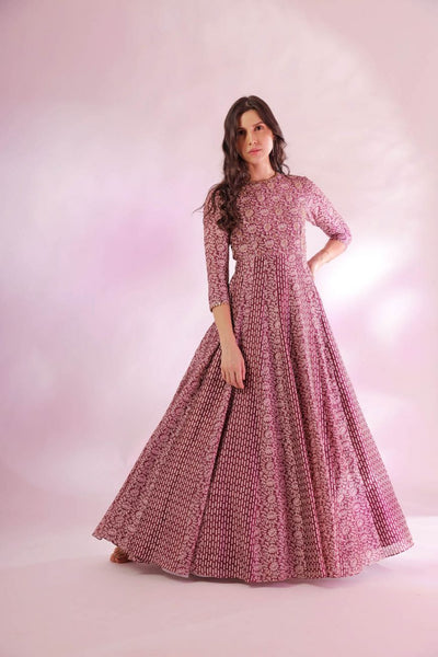 Wine Chanderi Anarkali - Indian Clothing in Denver, CO, Aurora, CO, Boulder, CO, Fort Collins, CO, Colorado Springs, CO, Parker, CO, Highlands Ranch, CO, Cherry Creek, CO, Centennial, CO, and Longmont, CO. Nationwide shipping USA - India Fashion X