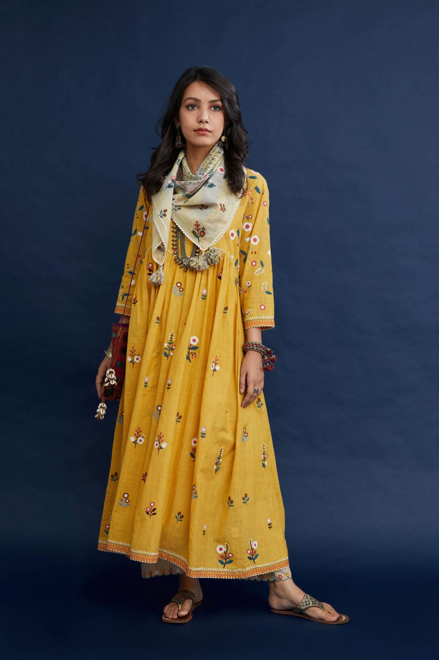 Yellow Cotton Kurta Set - Indian Clothing in Denver, CO, Aurora, CO, Boulder, CO, Fort Collins, CO, Colorado Springs, CO, Parker, CO, Highlands Ranch, CO, Cherry Creek, CO, Centennial, CO, and Longmont, CO. Nationwide shipping USA - India Fashion X