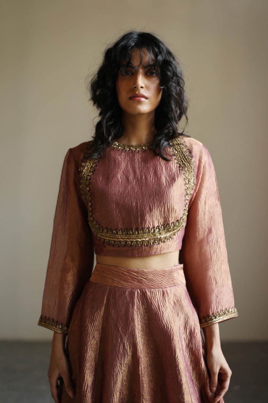 Pale Carla Light Lehenga - Indian Clothing in Denver, CO, Aurora, CO, Boulder, CO, Fort Collins, CO, Colorado Springs, CO, Parker, CO, Highlands Ranch, CO, Cherry Creek, CO, Centennial, CO, and Longmont, CO. Nationwide shipping USA - India Fashion X