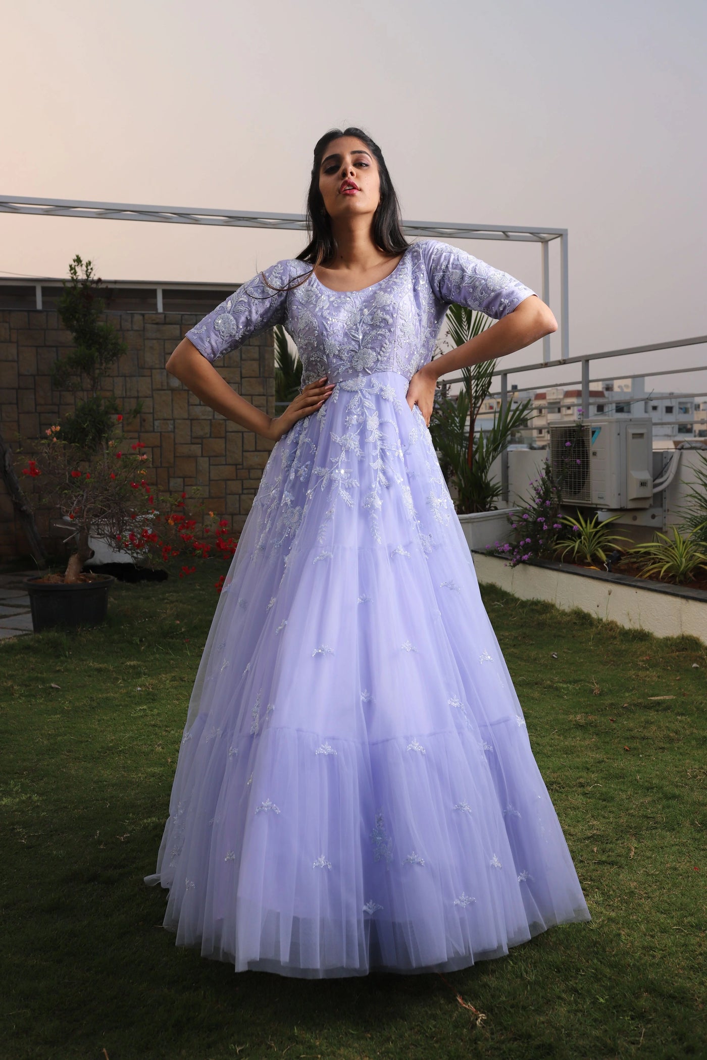 light purple indian dress Buy Indian Dress Net Light Purple Lehenga LLCV07947