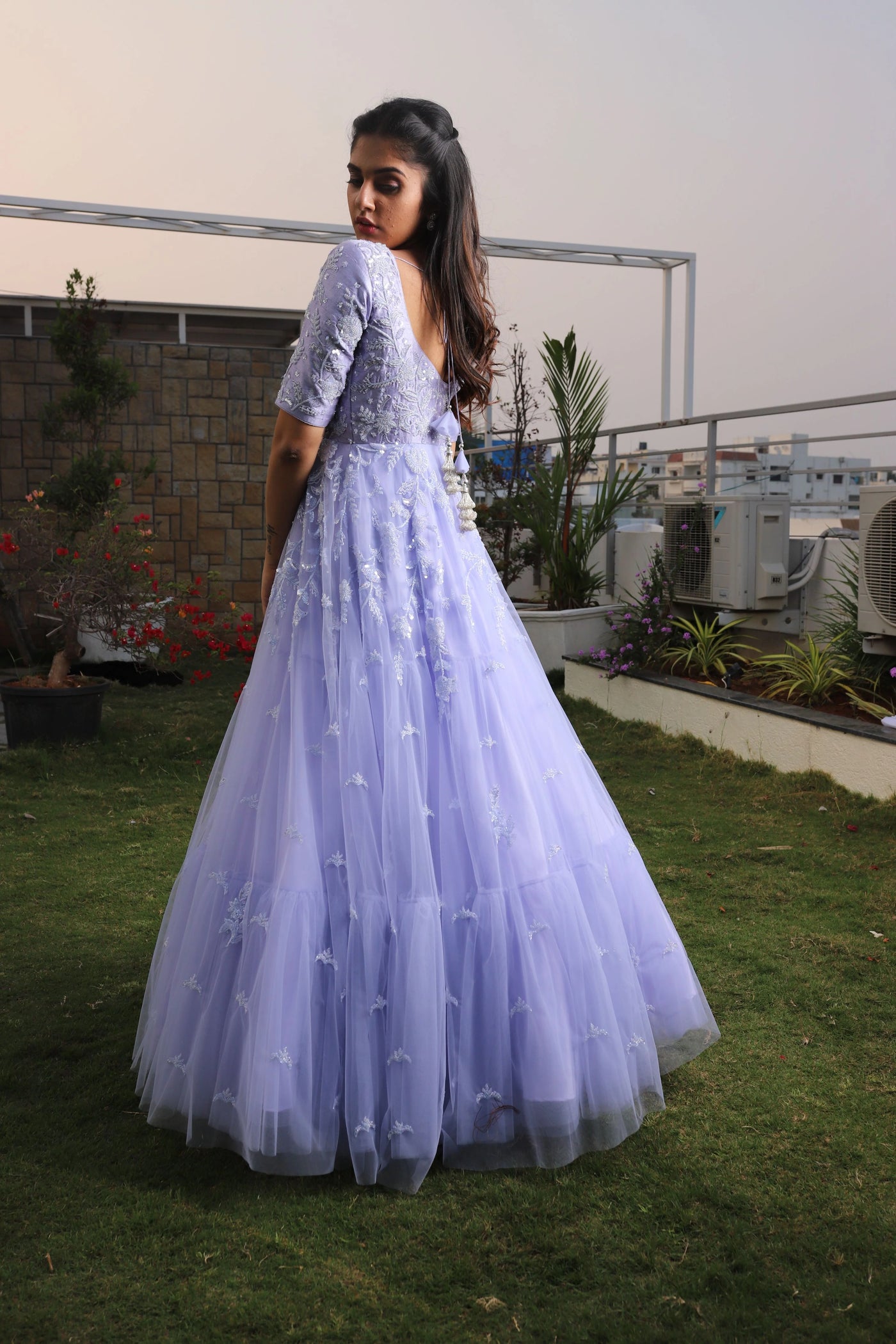 light purple indian wedding dress Lilac Hand Work Maxi Dress, Pakistani Indian Wedding Wear