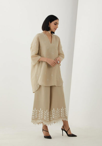Meadow Beige Cotton Kurta Set - Indian Clothing in Denver, CO, Aurora, CO, Boulder, CO, Fort Collins, CO, Colorado Springs, CO, Parker, CO, Highlands Ranch, CO, Cherry Creek, CO, Centennial, CO, and Longmont, CO. Nationwide shipping USA - India Fashion X