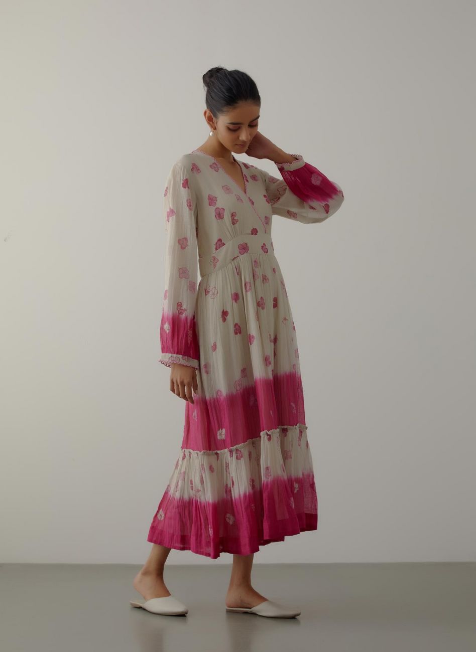 Pink Summer Petal Dress - Indian Clothing in Denver, CO, Aurora, CO, Boulder, CO, Fort Collins, CO, Colorado Springs, CO, Parker, CO, Highlands Ranch, CO, Cherry Creek, CO, Centennial, CO, and Longmont, CO. Nationwide shipping USA - India Fashion X