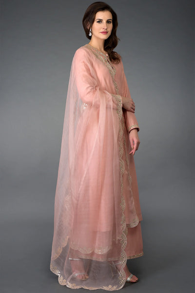 Pink Chanderi Kurta Set Indian Clothing in Denver, CO, Aurora, CO, Boulder, CO, Fort Collins, CO, Colorado Springs, CO, Parker, CO, Highlands Ranch, CO, Cherry Creek, CO, Centennial, CO, and Longmont, CO. NATIONWIDE SHIPPING USA- India Fashion X