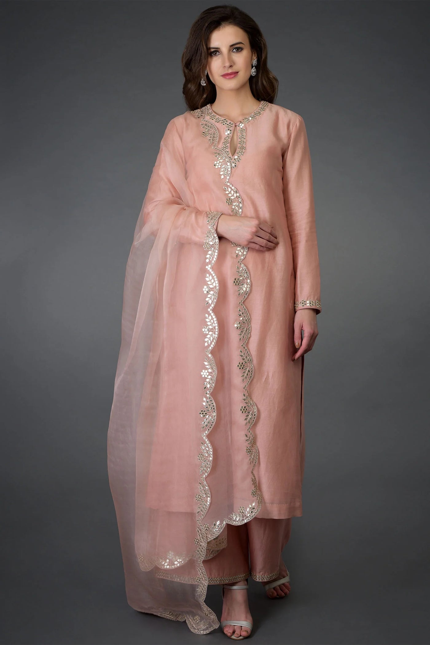 Pink Chanderi Kurta Set Indian Clothing in Denver, CO, Aurora, CO, Boulder, CO, Fort Collins, CO, Colorado Springs, CO, Parker, CO, Highlands Ranch, CO, Cherry Creek, CO, Centennial, CO, and Longmont, CO. NATIONWIDE SHIPPING USA- India Fashion X