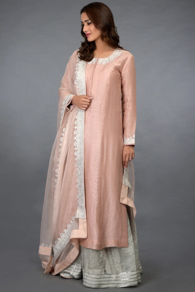 Peach Linen Silk Kurta Set Indian Clothing in Denver, CO, Aurora, CO, Boulder, CO, Fort Collins, CO, Colorado Springs, CO, Parker, CO, Highlands Ranch, CO, Cherry Creek, CO, Centennial, CO, and Longmont, CO. NATIONWIDE SHIPPING USA- India Fashion X