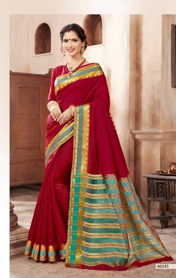 Khadi Faux Silk Saree Collection- red - Indian Clothing in Denver, CO, Aurora, CO, Boulder, CO, Fort Collins, CO, Colorado Springs, CO, Parker, CO, Highlands Ranch, CO, Cherry Creek, CO, Centennial, CO, and Longmont, CO. Nationwide shipping USA - India Fashion X