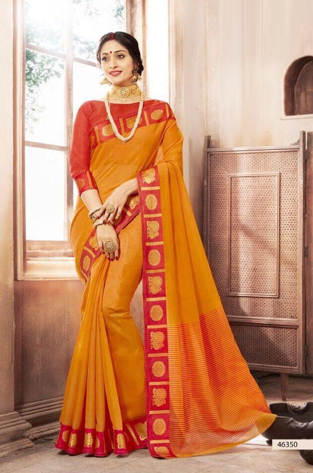Khadi Faux Silk Saree Collection- orange - Indian Clothing in Denver, CO, Aurora, CO, Boulder, CO, Fort Collins, CO, Colorado Springs, CO, Parker, CO, Highlands Ranch, CO, Cherry Creek, CO, Centennial, CO, and Longmont, CO. Nationwide shipping USA - India Fashion X