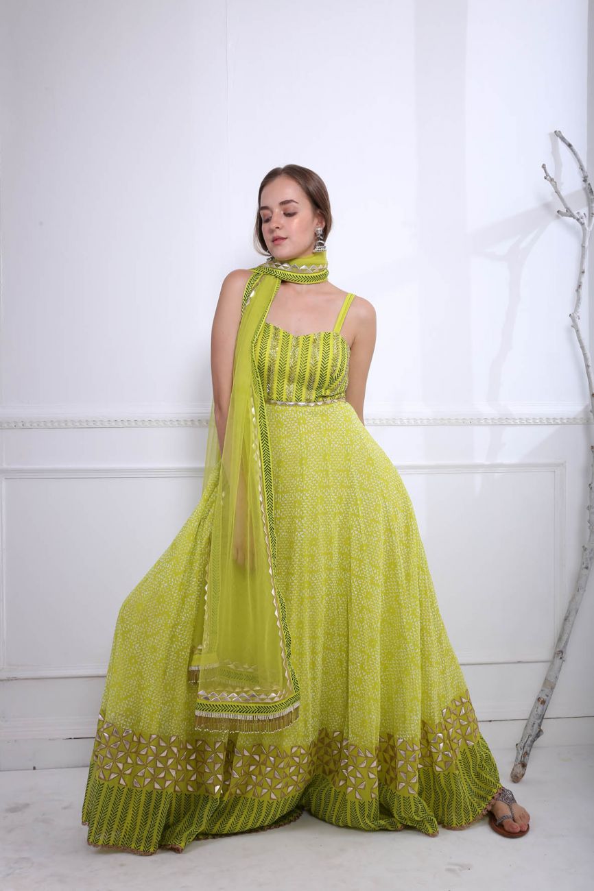 Lime Embroidered Anarkali - Indian Clothing in Denver, CO, Aurora, CO, Boulder, CO, Fort Collins, CO, Colorado Springs, CO, Parker, CO, Highlands Ranch, CO, Cherry Creek, CO, Centennial, CO, and Longmont, CO. Nationwide shipping USA - India Fashion X