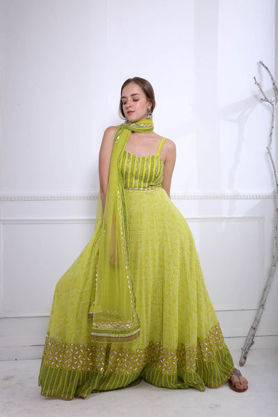 Lime Embroidered Anarkali - Indian Clothing in Denver, CO, Aurora, CO, Boulder, CO, Fort Collins, CO, Colorado Springs, CO, Parker, CO, Highlands Ranch, CO, Cherry Creek, CO, Centennial, CO, and Longmont, CO. Nationwide shipping USA - India Fashion X