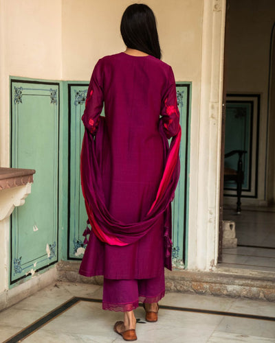 Plum And Berry Kurta Set - Indian Clothing in Denver, CO, Aurora, CO, Boulder, CO, Fort Collins, CO, Colorado Springs, CO, Parker, CO, Highlands Ranch, CO, Cherry Creek, CO, Centennial, CO, and Longmont, CO. Nationwide shipping USA - India Fashion X