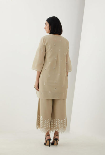 Meadow Beige Cotton Kurta Set - Indian Clothing in Denver, CO, Aurora, CO, Boulder, CO, Fort Collins, CO, Colorado Springs, CO, Parker, CO, Highlands Ranch, CO, Cherry Creek, CO, Centennial, CO, and Longmont, CO. Nationwide shipping USA - India Fashion X