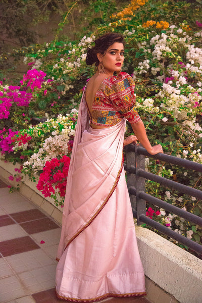 Blush Pink Satin Silk Saree - Indian Clothing in Denver, CO, Aurora, CO, Boulder, CO, Fort Collins, CO, Colorado Springs, CO, Parker, CO, Highlands Ranch, CO, Cherry Creek, CO, Centennial, CO, and Longmont, CO. Nationwide shipping USA - India Fashion X