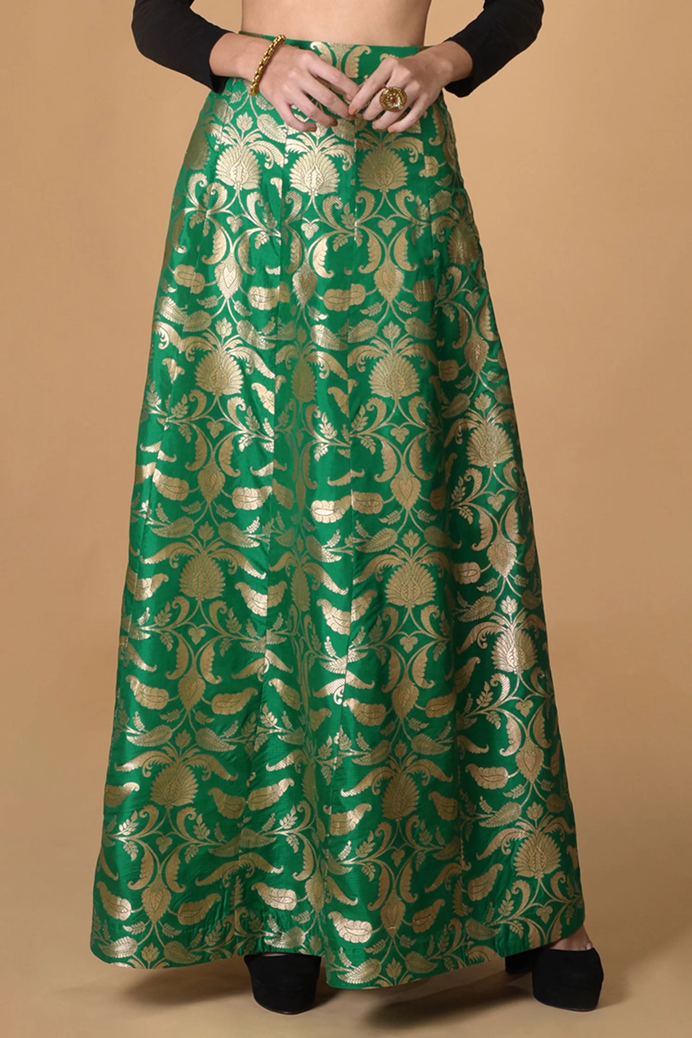 Green Silk Brocade Lehenga Indian Clothing in Denver, CO, Aurora, CO, Boulder, CO, Fort Collins, CO, Colorado Springs, CO, Parker, CO, Highlands Ranch, CO, Cherry Creek, CO, Centennial, CO, and Longmont, CO. NATIONWIDE SHIPPING USA- India Fashion X