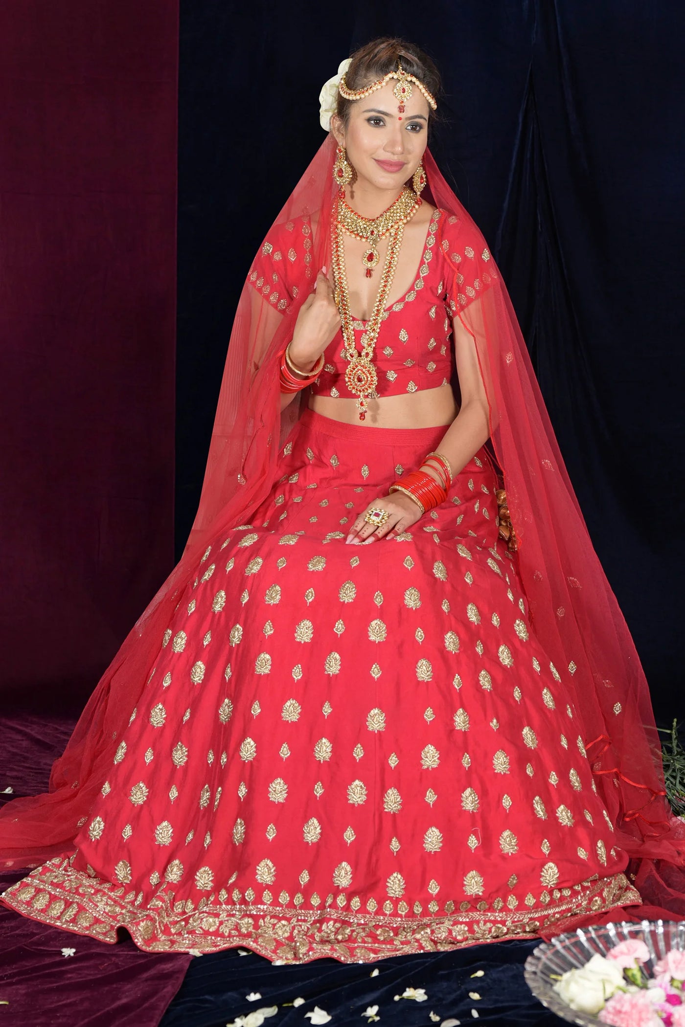 Silk Embroidered Lehenga Set - Indian Clothing in Denver, CO, Aurora, CO, Boulder, CO, Fort Collins, CO, Colorado Springs, CO, Parker, CO, Highlands Ranch, CO, Cherry Creek, CO, Centennial, CO, and Longmont, CO. Nationwide shipping USA - India Fashion X