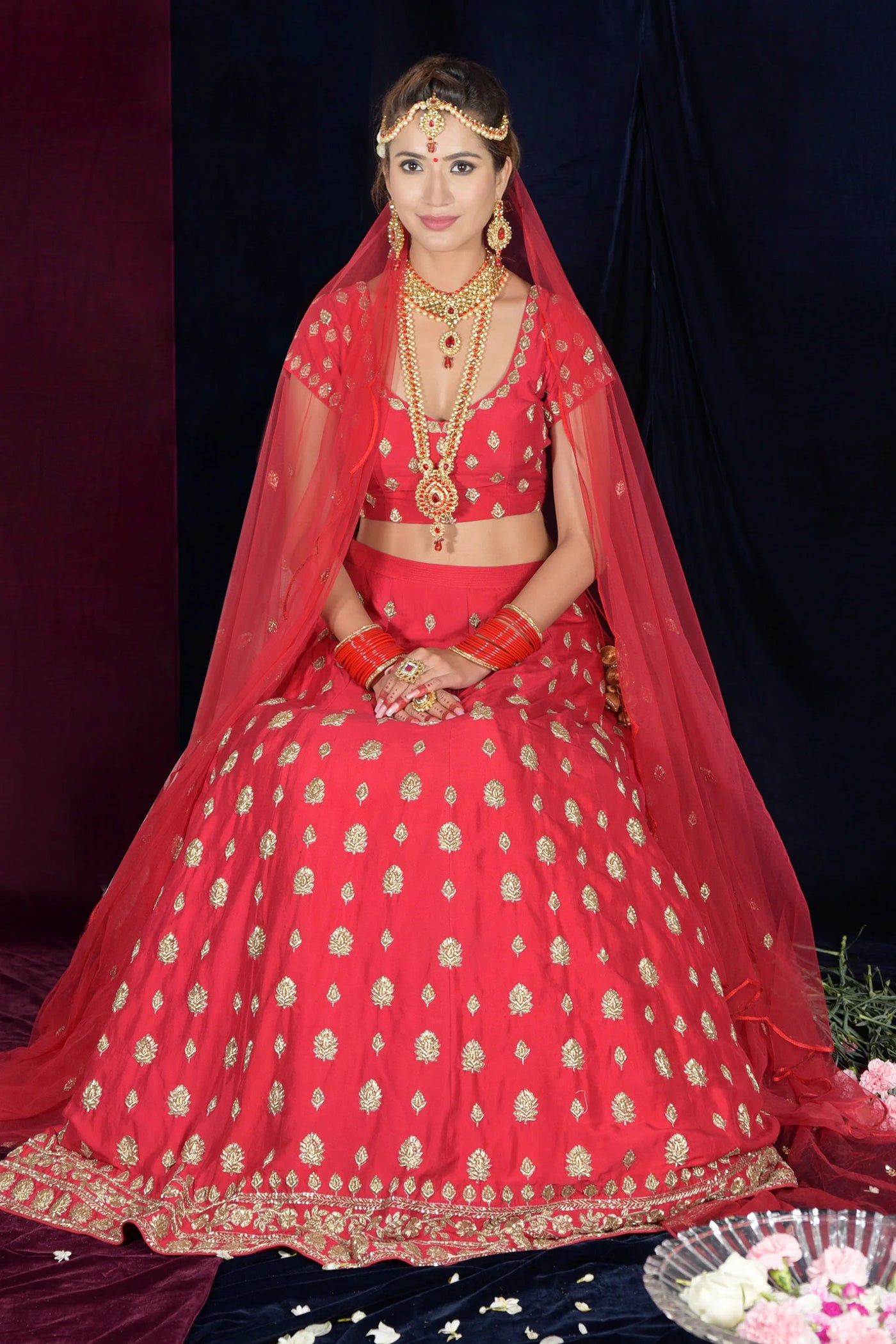 Silk Embroidered Lehenga Set - Indian Clothing in Denver, CO, Aurora, CO, Boulder, CO, Fort Collins, CO, Colorado Springs, CO, Parker, CO, Highlands Ranch, CO, Cherry Creek, CO, Centennial, CO, and Longmont, CO. Nationwide shipping USA - India Fashion X