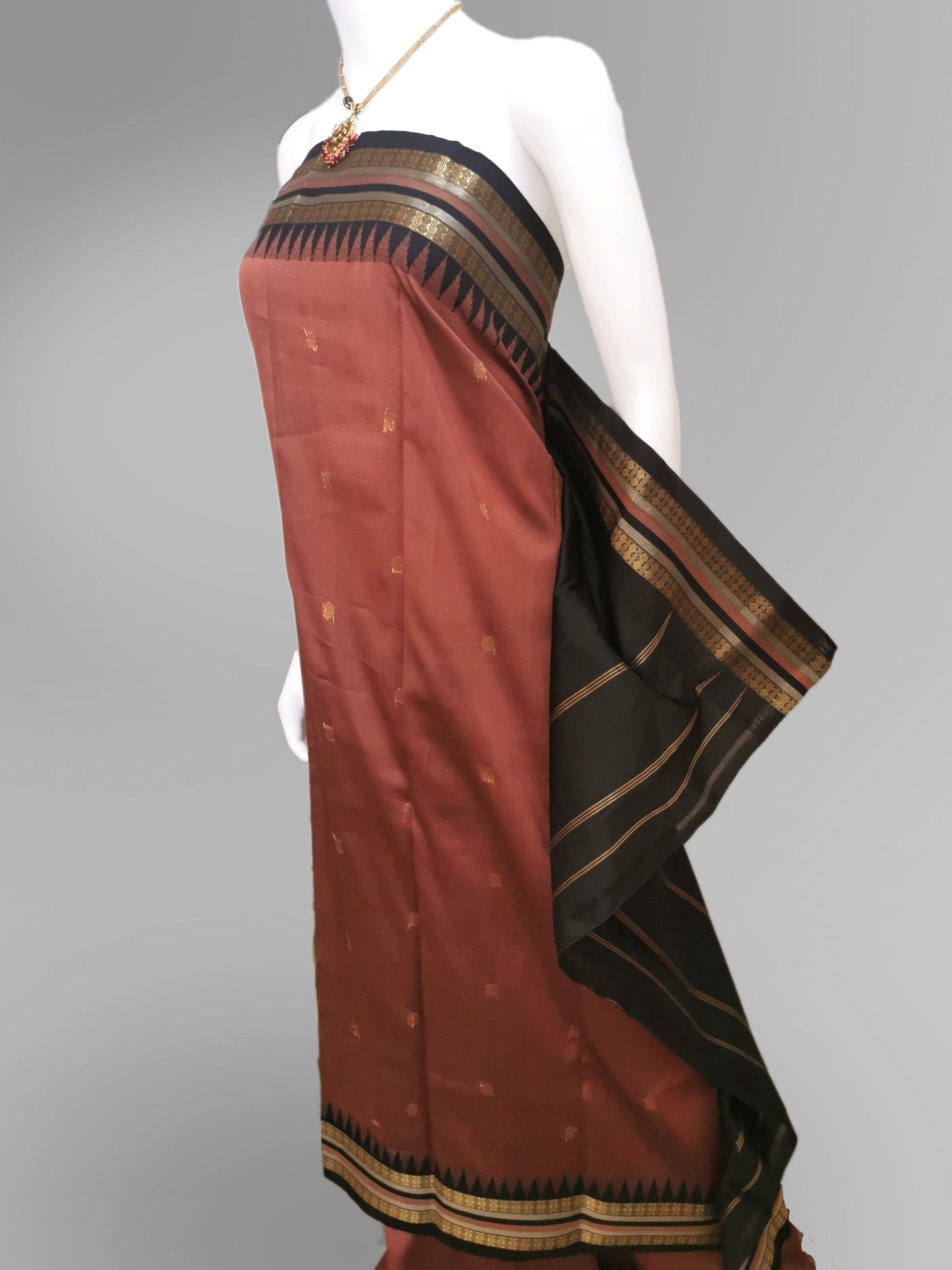 Saree in Rustic Orange Silk with Traditional Golden Embroidery Indian Clothing in Denver, CO, Aurora, CO, Boulder, CO, Fort Collins, CO, Colorado Springs, CO, Parker, CO, Highlands Ranch, CO, Cherry Creek, CO, Centennial, CO, and Longmont, CO. NATIONWIDE SHIPPING USA- India Fashion X