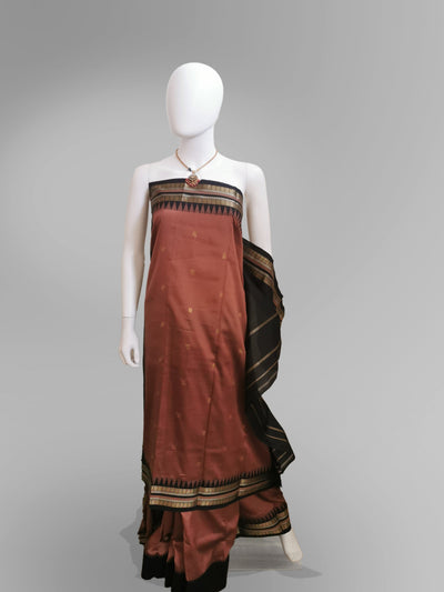 Saree in Rustic Orange Silk with Traditional Golden Embroidery Indian Clothing in Denver, CO, Aurora, CO, Boulder, CO, Fort Collins, CO, Colorado Springs, CO, Parker, CO, Highlands Ranch, CO, Cherry Creek, CO, Centennial, CO, and Longmont, CO. NATIONWIDE SHIPPING USA- India Fashion X