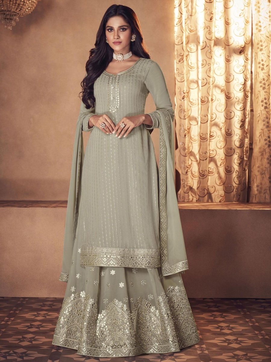 Light Green Palazzo Suit - Indian Clothing in Denver, CO, Aurora, CO, Boulder, CO, Fort Collins, CO, Colorado Springs, CO, Parker, CO, Highlands Ranch, CO, Cherry Creek, CO, Centennial, CO, and Longmont, CO. Nationwide shipping USA - India Fashion X