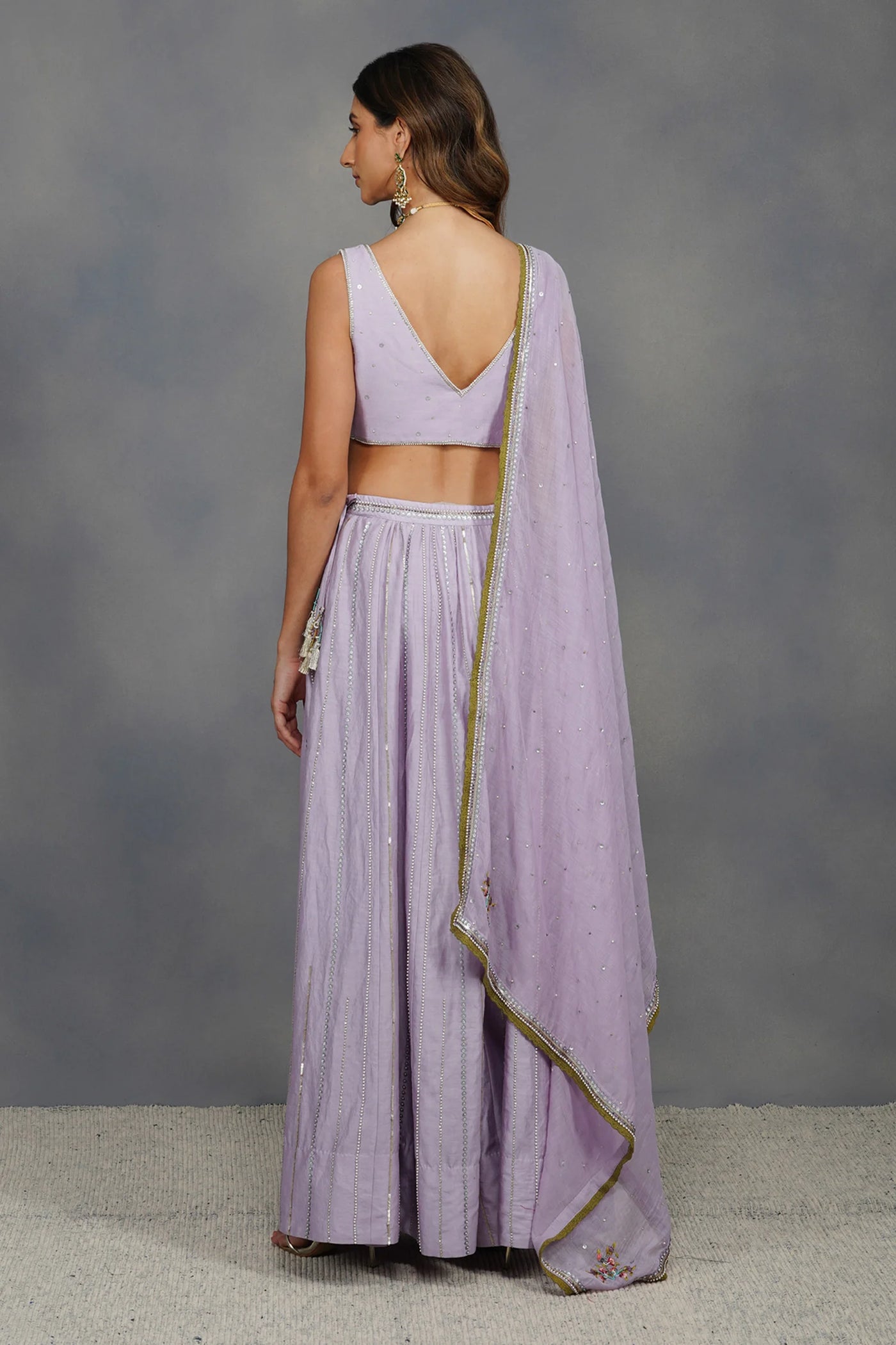 Purple Chanderi Sharara Set - Indian Clothing in Denver, CO, Aurora, CO, Boulder, CO, Fort Collins, CO, Colorado Springs, CO, Parker, CO, Highlands Ranch, CO, Cherry Creek, CO, Centennial, CO, and Longmont, CO. Nationwide shipping USA - India Fashion X