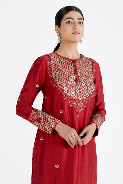 Silk Chanderi Kurta Set - Indian Clothing in Denver, CO, Aurora, CO, Boulder, CO, Fort Collins, CO, Colorado Springs, CO, Parker, CO, Highlands Ranch, CO, Cherry Creek, CO, Centennial, CO, and Longmont, CO. Nationwide shipping USA - India Fashion X
