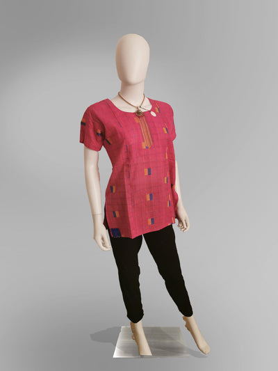 Kurti Top in Print Design - Indian Clothing in Denver, CO, Aurora, CO, Boulder, CO, Fort Collins, CO, Colorado Springs, CO, Parker, CO, Highlands Ranch, CO, Cherry Creek, CO, Centennial, CO, and Longmont, CO. Nationwide shipping USA - India Fashion X
