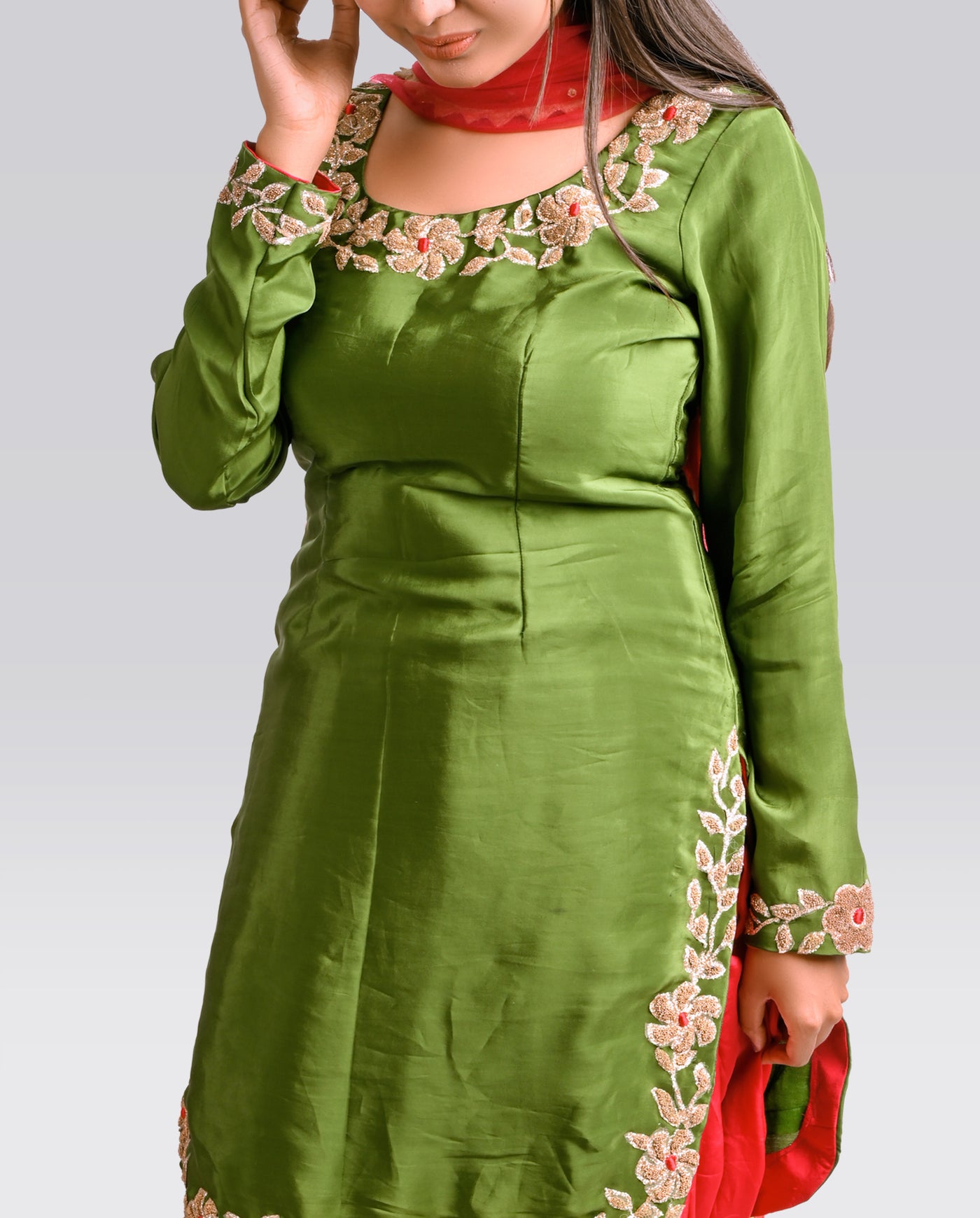 Silky Olive Patiala Salwar Indian Clothing in Denver, CO, Aurora, CO, Boulder, CO, Fort Collins, CO, Colorado Springs, CO, Parker, CO, Highlands Ranch, CO, Cherry Creek, CO, Centennial, CO, and Longmont, CO. NATIONWIDE SHIPPING USA- India Fashion X