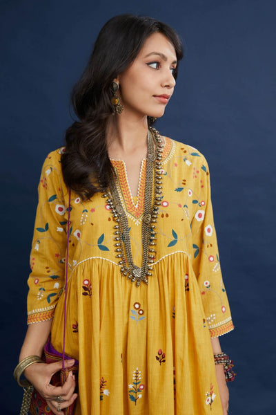 Yellow Cotton Kurta Set - Indian Clothing in Denver, CO, Aurora, CO, Boulder, CO, Fort Collins, CO, Colorado Springs, CO, Parker, CO, Highlands Ranch, CO, Cherry Creek, CO, Centennial, CO, and Longmont, CO. Nationwide shipping USA - India Fashion X