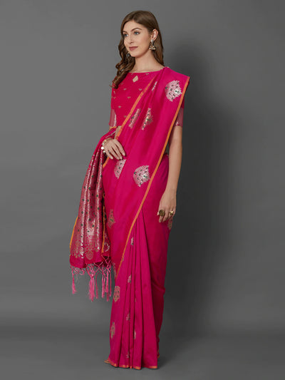 Pink & Gold Banarasi Saree - Indian Clothing in Denver, CO, Aurora, CO, Boulder, CO, Fort Collins, CO, Colorado Springs, CO, Parker, CO, Highlands Ranch, CO, Cherry Creek, CO, Centennial, CO, and Longmont, CO. Nationwide shipping USA - India Fashion X