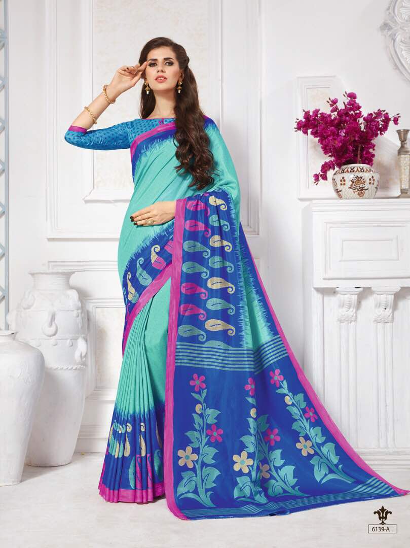 Vinamrita Faux Saree Collection- sky blue - Indian Clothing in Denver, CO, Aurora, CO, Boulder, CO, Fort Collins, CO, Colorado Springs, CO, Parker, CO, Highlands Ranch, CO, Cherry Creek, CO, Centennial, CO, and Longmont, CO. Nationwide shipping USA - India Fashion X