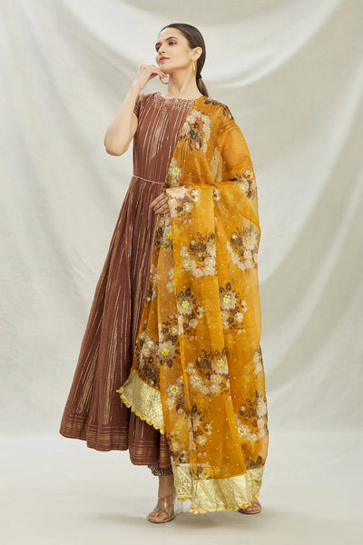 Brown Cotton Anarkali Set Indian Clothing in Denver, CO, Aurora, CO, Boulder, CO, Fort Collins, CO, Colorado Springs, CO, Parker, CO, Highlands Ranch, CO, Cherry Creek, CO, Centennial, CO, and Longmont, CO. NATIONWIDE SHIPPING USA- India Fashion X