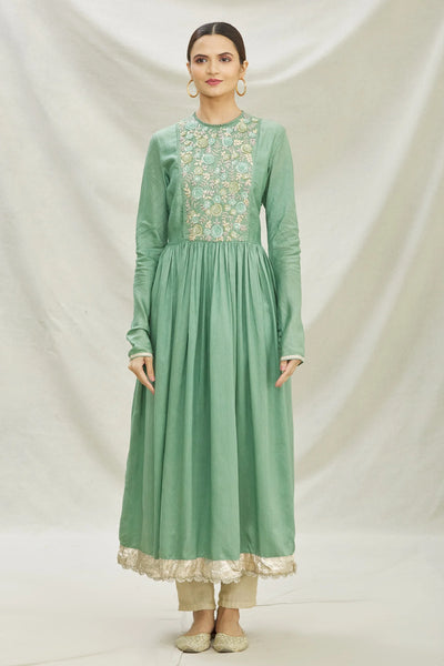 Green Organza Anarkali Set Indian Clothing in Denver, CO, Aurora, CO, Boulder, CO, Fort Collins, CO, Colorado Springs, CO, Parker, CO, Highlands Ranch, CO, Cherry Creek, CO, Centennial, CO, and Longmont, CO. NATIONWIDE SHIPPING USA- India Fashion X