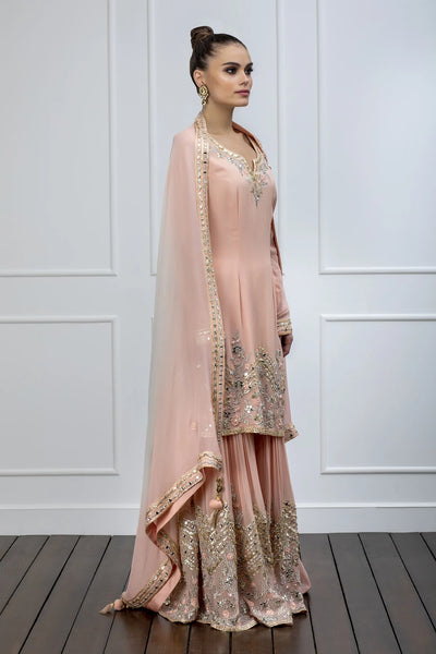 Pink Straight Kurta Sharara - Indian Clothing in Denver, CO, Aurora, CO, Boulder, CO, Fort Collins, CO, Colorado Springs, CO, Parker, CO, Highlands Ranch, CO, Cherry Creek, CO, Centennial, CO, and Longmont, CO. Nationwide shipping USA - India Fashion X