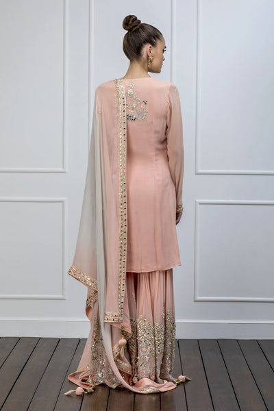 Pink Straight Kurta Sharara - Indian Clothing in Denver, CO, Aurora, CO, Boulder, CO, Fort Collins, CO, Colorado Springs, CO, Parker, CO, Highlands Ranch, CO, Cherry Creek, CO, Centennial, CO, and Longmont, CO. Nationwide shipping USA - India Fashion X