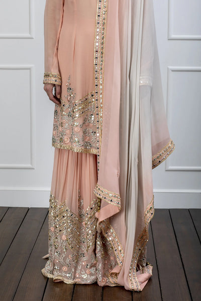 Pink Straight Kurta Sharara - Indian Clothing in Denver, CO, Aurora, CO, Boulder, CO, Fort Collins, CO, Colorado Springs, CO, Parker, CO, Highlands Ranch, CO, Cherry Creek, CO, Centennial, CO, and Longmont, CO. Nationwide shipping USA - India Fashion X