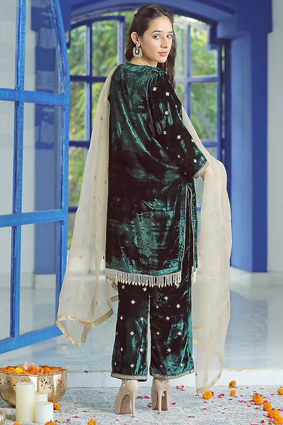 Bottle Green Kurta Set - Indian Clothing in Denver, CO, Aurora, CO, Boulder, CO, Fort Collins, CO, Colorado Springs, CO, Parker, CO, Highlands Ranch, CO, Cherry Creek, CO, Centennial, CO, and Longmont, CO. Nationwide shipping USA - India Fashion X